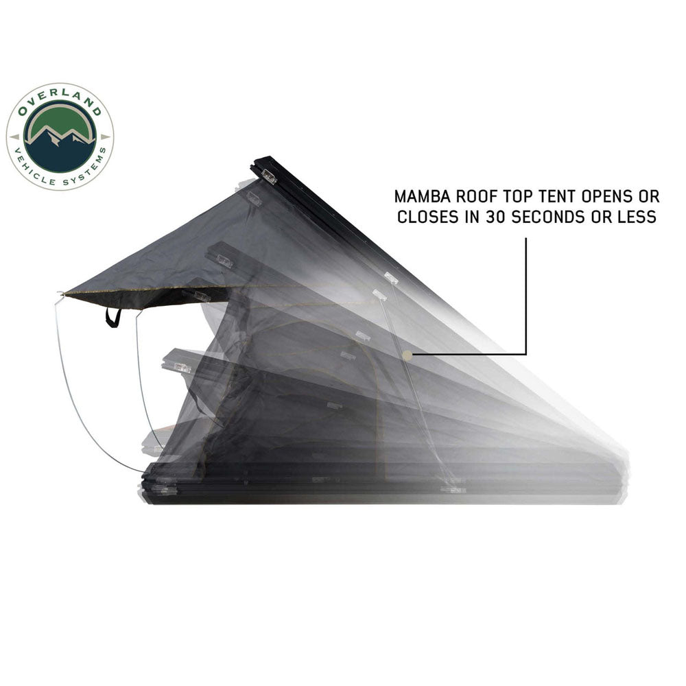 Overland Vehicle Systems HD Mamba III 3-Person Clam Shell Aluminum Hard Shell Roof Top Tent