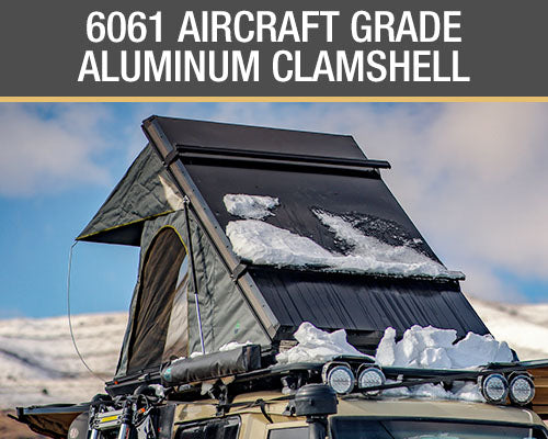 Overland Vehicle Systems HD Mamba III 3-Person Clam Shell Aluminum Hard Shell Roof Top Tent