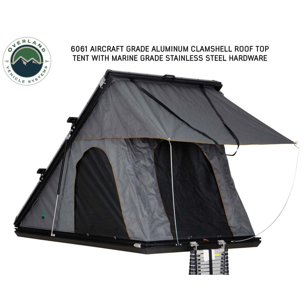 Overland Vehicle Systems HD Mamba III 3-Person Clam Shell Aluminum Hard Shell Roof Top Tent