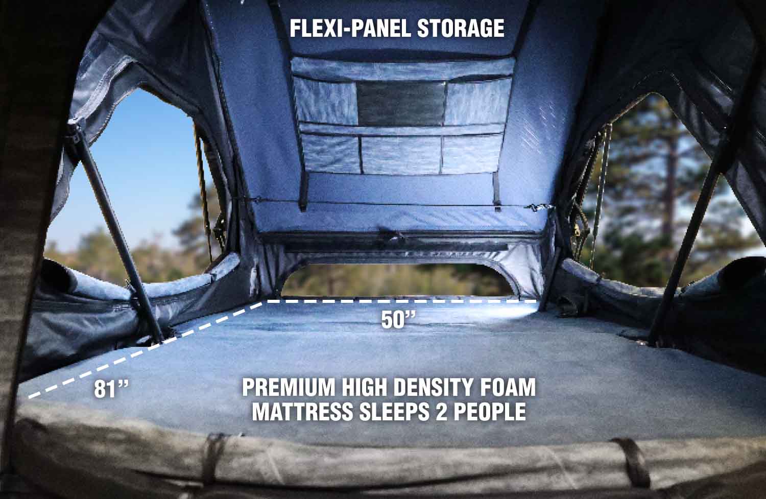 Overland Vehicle Systems XD Atlas 2-Person Cantilever ABS Hard Shell Roof Top Tent